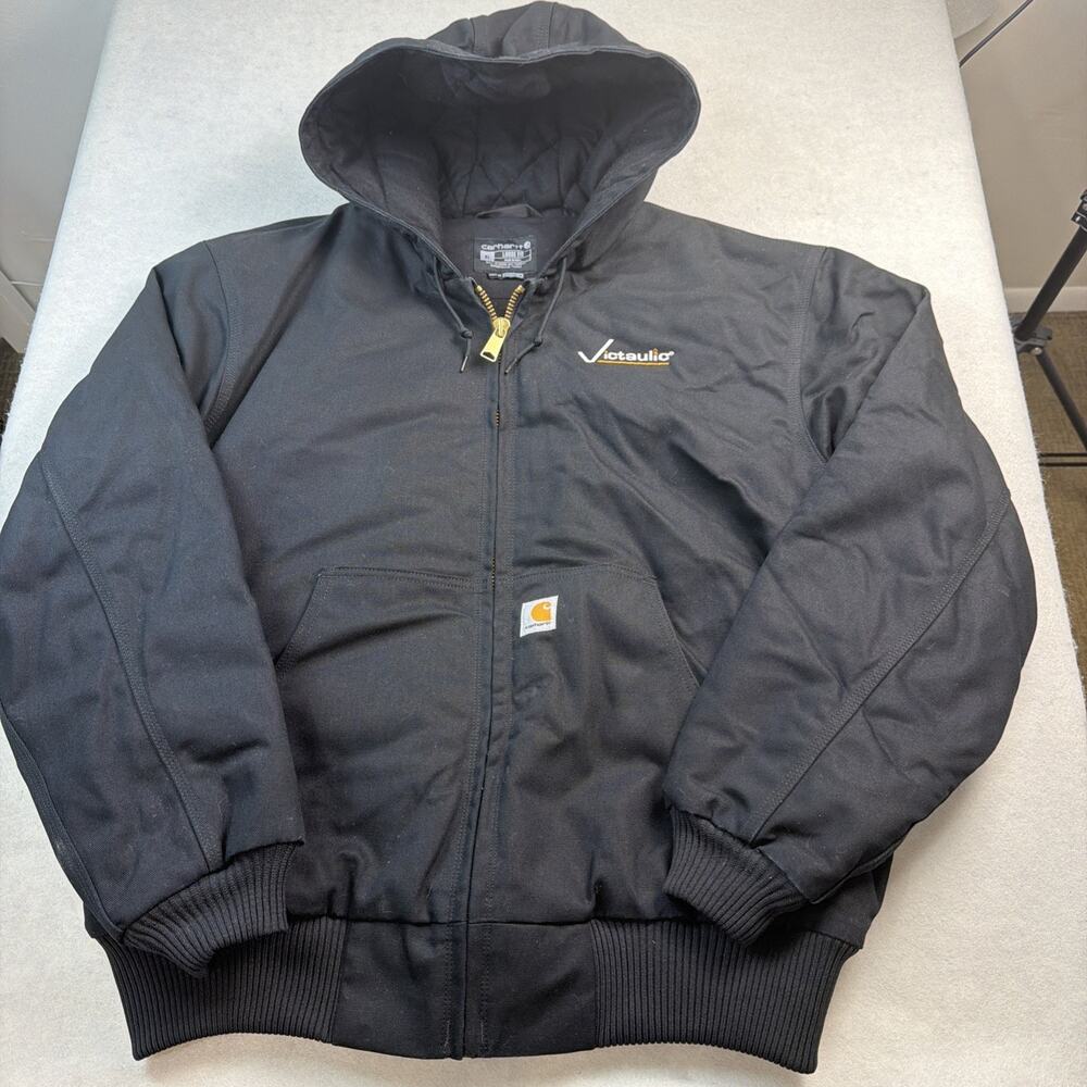 Carhartt Mens 0J0140-M Loose Fit Quilted Lined Duck Active Jacket Black Size XL